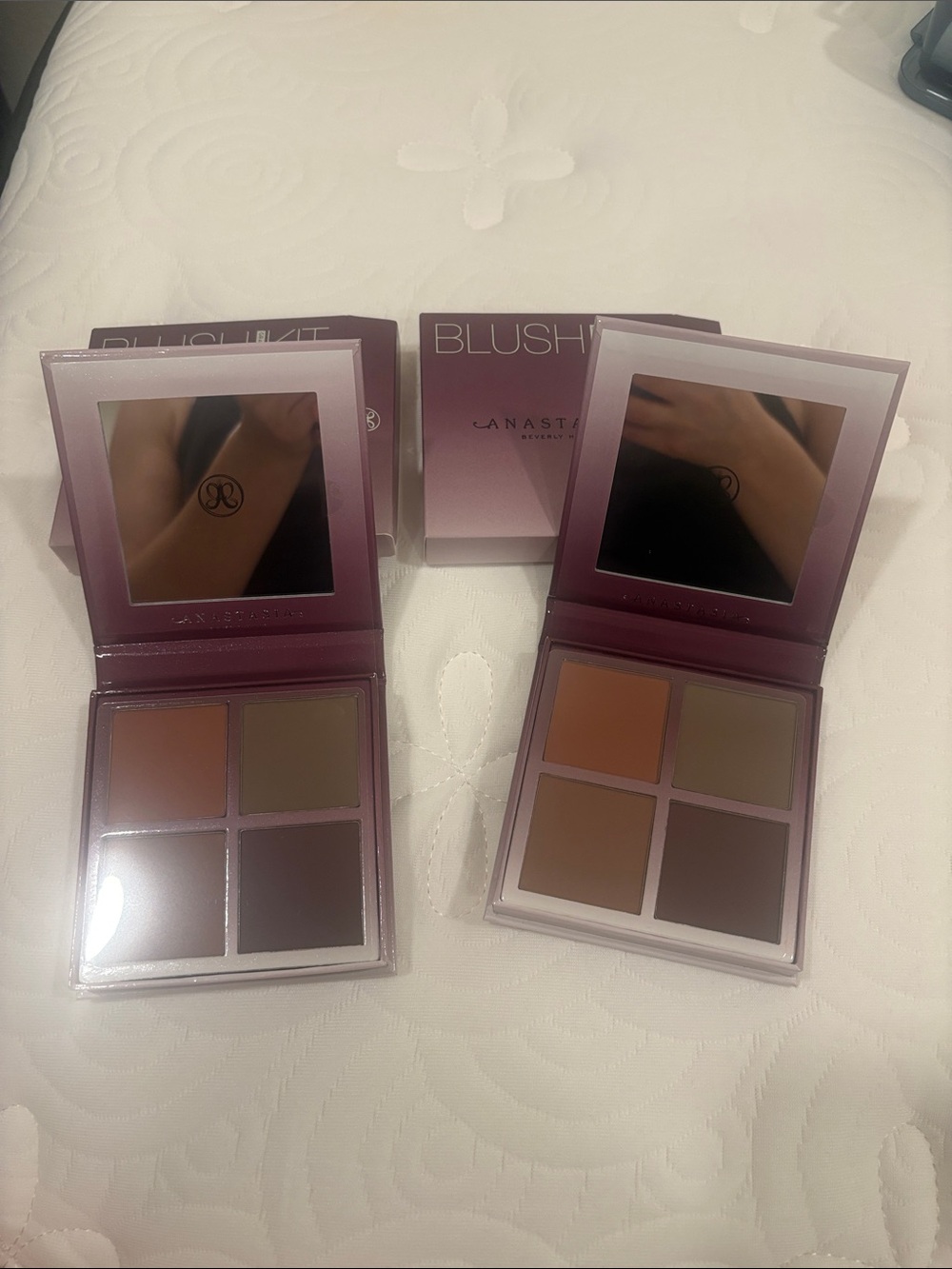 2x Anastasia Beverly Hills Blush Quad Duo — Vegas, Dusk, Chocolate, Blackberry